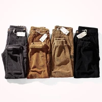 japanese style retro corduroy overalls men s autumn and winter thick and all match ankle tied casual trousers