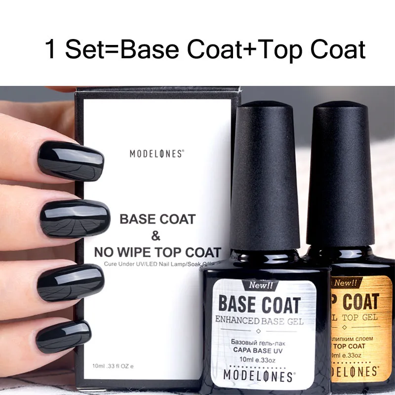 Гель лак Modelones профессиональный для ногтей 10 мл основа и верхнее покрытие Праймер