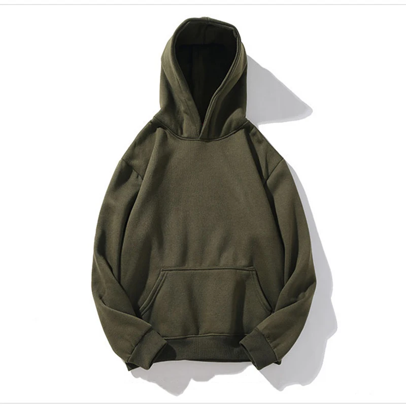 

New solid color casual Hoodie in autumn and winter 2019 students' Plush Hoodie loose men