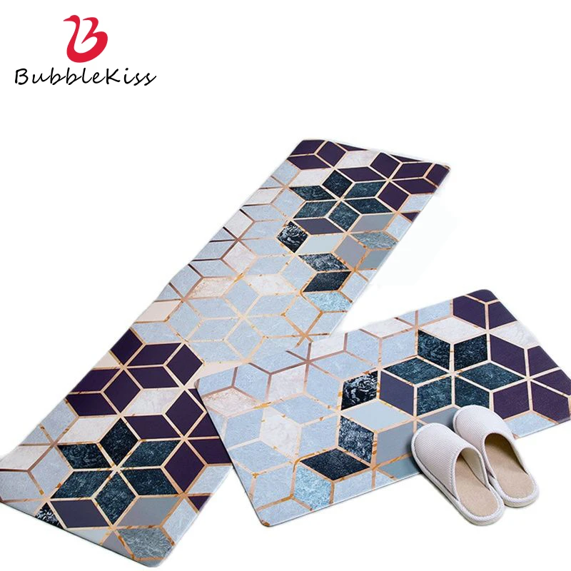 

Износостойкий маслостойкий длинный кухонный напольный коврик из ПВХ с эффектом поцелуя пузырьков, стираемый нескользящий ковер для входа ...