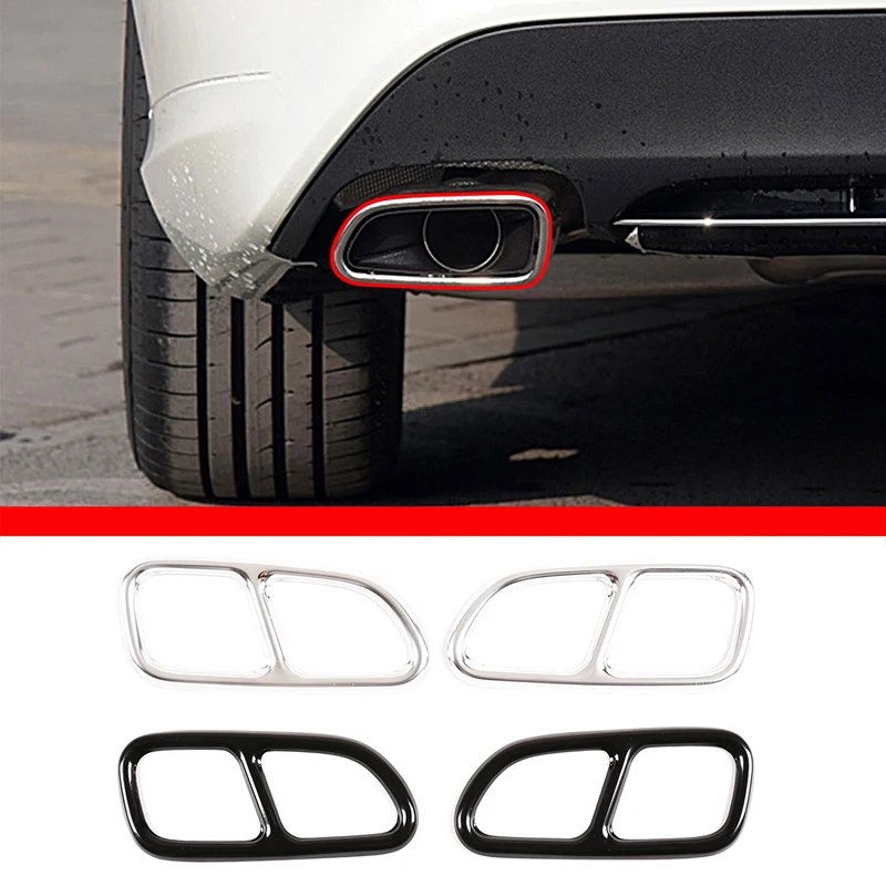 

Stainless Steel for Mercedes Benz CLA C117 SLK 09-16 Tail Throat Decor Frame Exhaust Pipe Trim Cover Silver Car Accessories