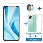 Прозрачный силиконовый чехол из ТПУ для Xiaomi Mi 11 Lite 5G, закаленное стекло для mi 11, mi11 lite, Защитная пленка для камеры 6,55 дюйма