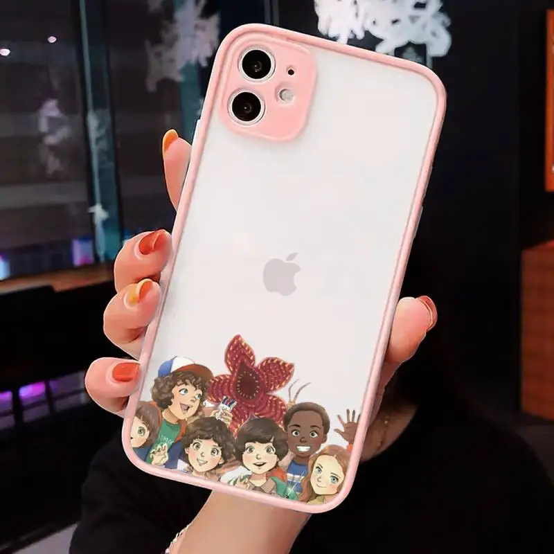 

Stranger things 1 Phone Cases matte transparent For Pink iPhone 7 8 x xs xr 11 12 pro plus max mini Clear Funda