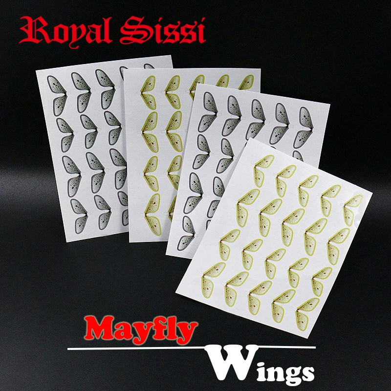 

Royal Sissi 80pcs set super fine Pre-cut realistic adult mayfly wings thin&flexible fly tying materials for trout fishing lures
