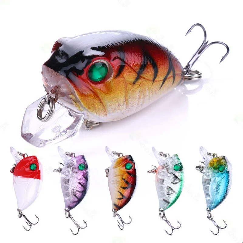 

1 шт. жира блесна приманка рыболовные приманки 4,5 см/8g Topwater Crank Wobbler 6 #, крючки, станок и рыбные приманки рыболовные снасти аксессуары