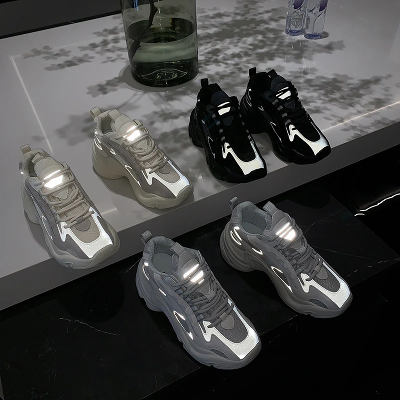 

2021 Sneakers Women Platform Shoes Fluorescent Strip Women shoes Casual Breathable Ladies Sport Shoes