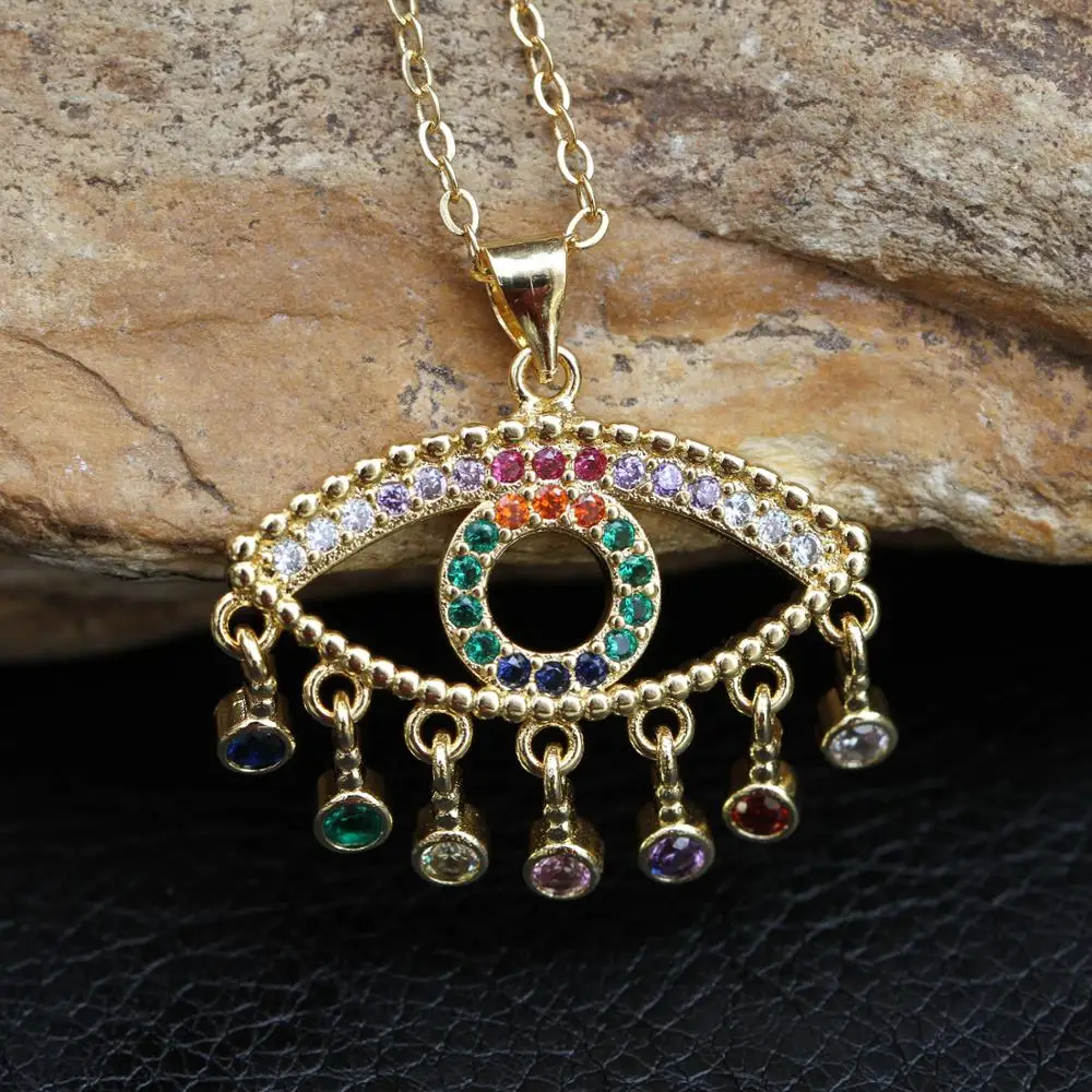 Новое поступление плавающая Гибкая красочная Подвеска из фианита с золотыми