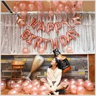 Розово-золотые шары для вечеринки письма с поздравлениями с днем рождения воздушные шары 18 22 30 50th День рождения украшения виски бокал для шампанского, воздушные шары