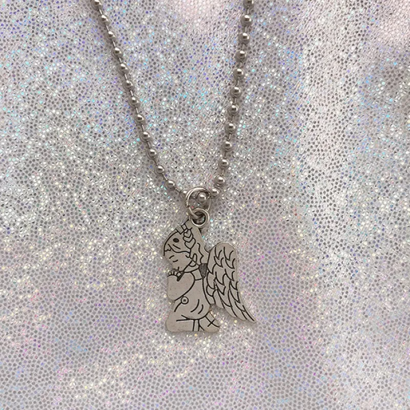 

Fashion New Cute Pray Angel Char Choker Pendant Handmade Necklace Party Jewelry Gift For Women Girl Lover