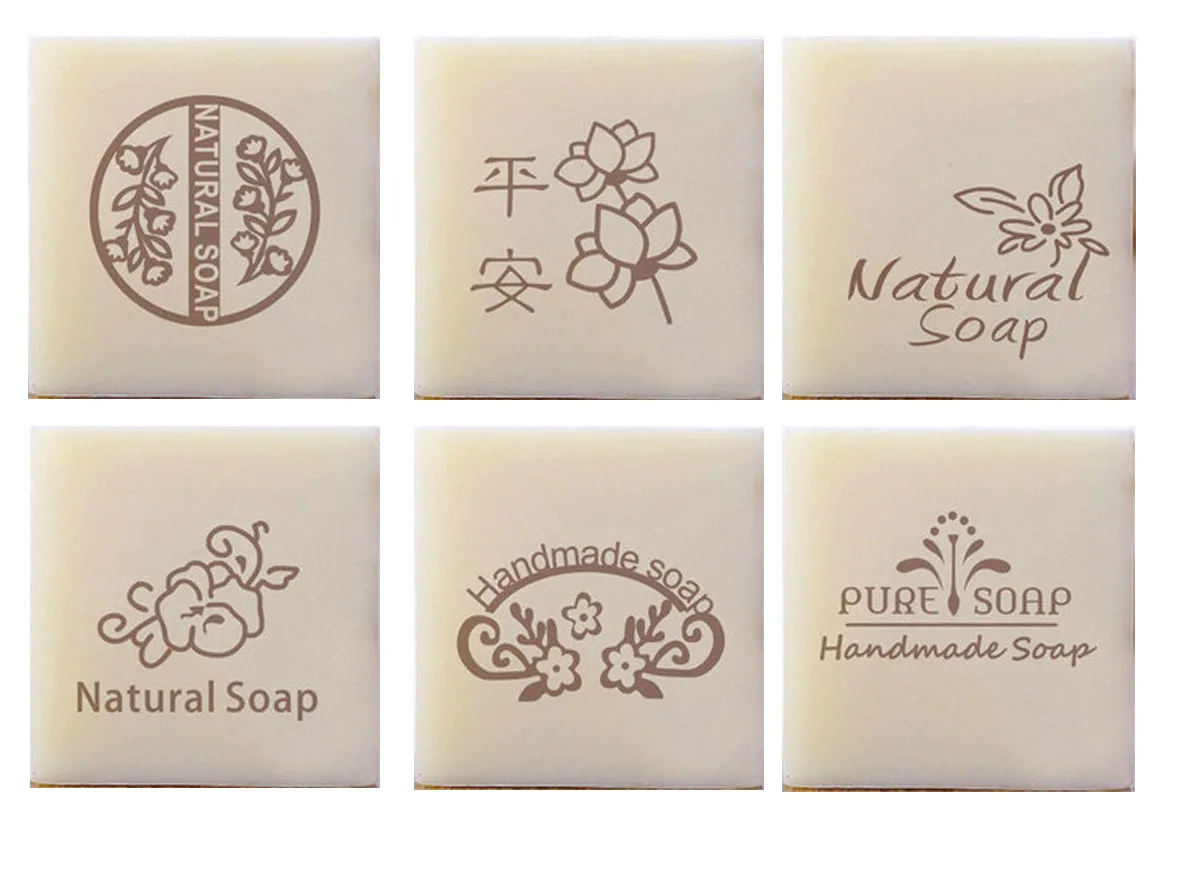 Цветочные листья Мыло ручной работы и буквенный узор прозрачное акриловое