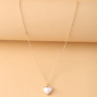 fashion heart pendant alloy clavicle chain necklace for women vintage party jewelry gift
