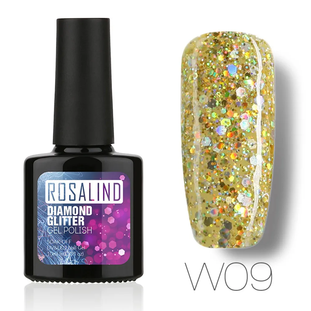 I ROSALIND10ML бриллианты гель лак для ногтей Гель-лак УФ светодиодный голографический лак для ногтей лак для стемпинга - Цвет: I