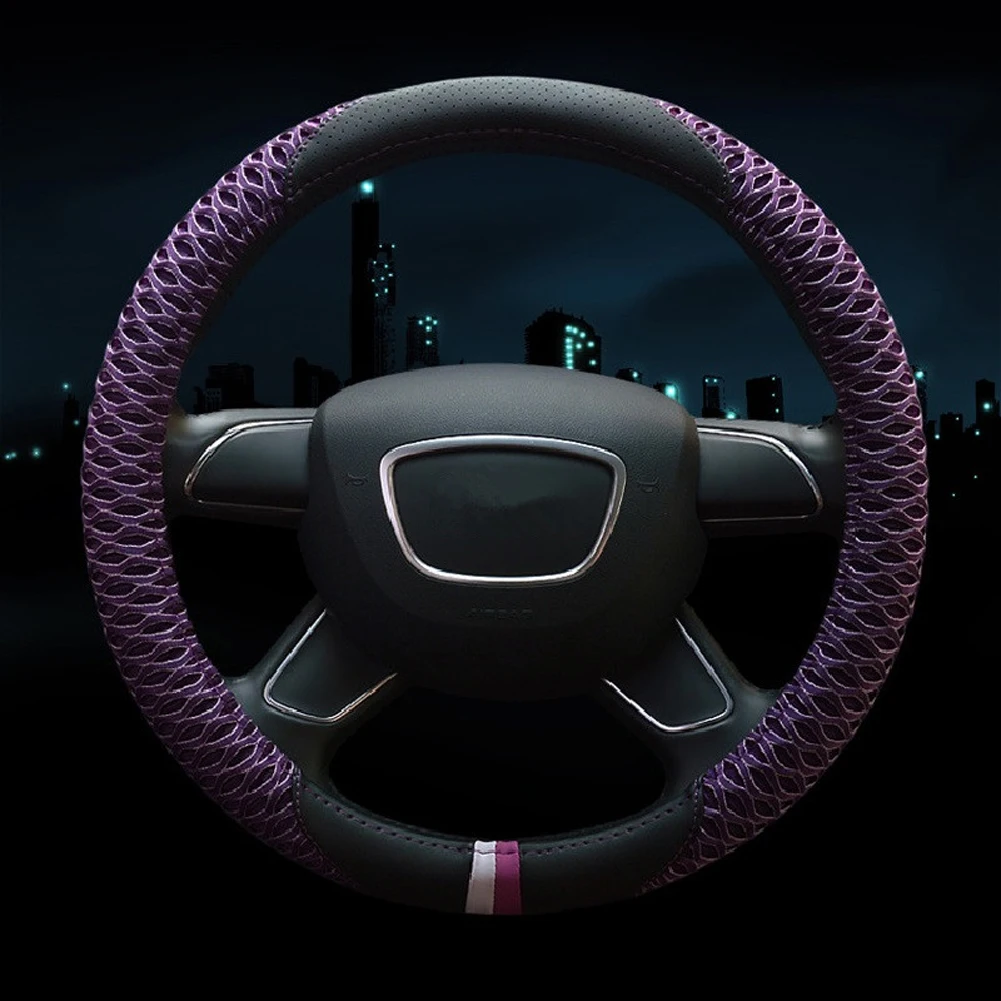 Чехол для руля 38 см из искусственной кожи нескользящий дышащий вискозы