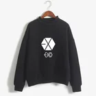 Новые корейские модные толстовки Exo Kpop женские с длинным рукавом Харадзюку кавайные толстовки пуловеры Топы женские K-pop хип-хоп Уличная одежда