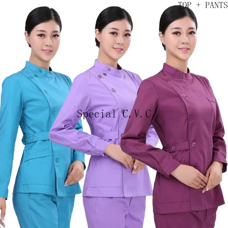 Женская униформа с длинным рукавом зимняя хлопковая куртка боковым отверстием