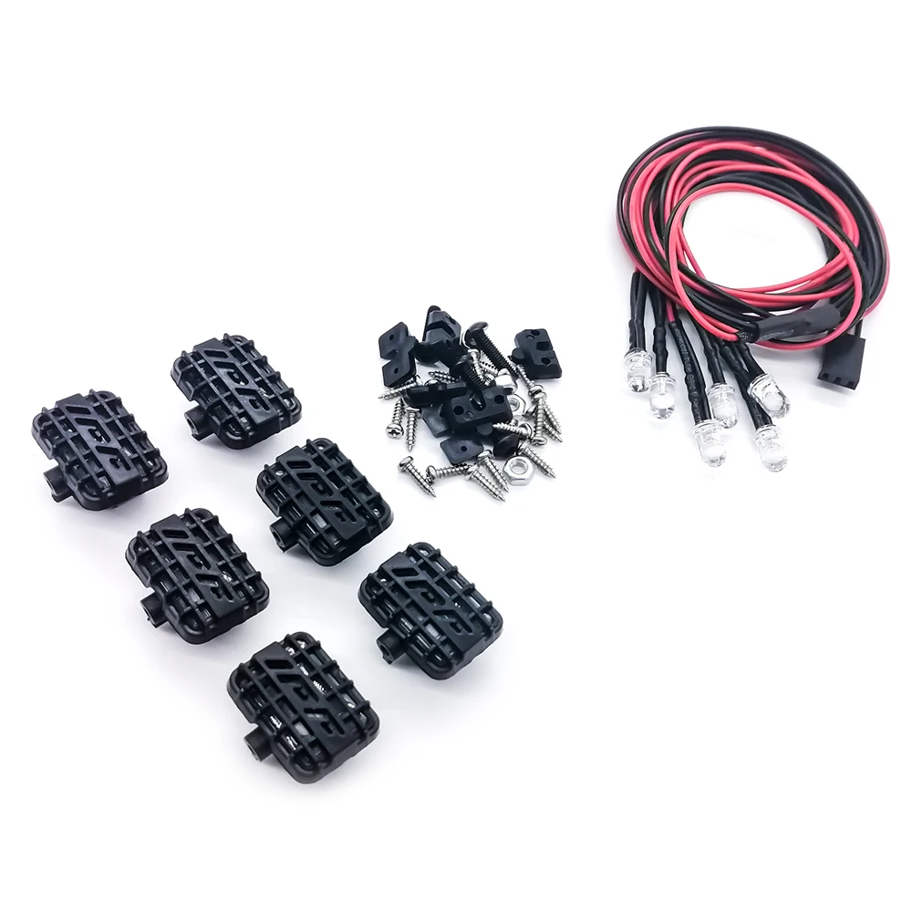 

Roof Luggage Rack LED Spotlight Anti Skid Plate Set for Traxxas TRX6 G63 RC Car Parts Accessories