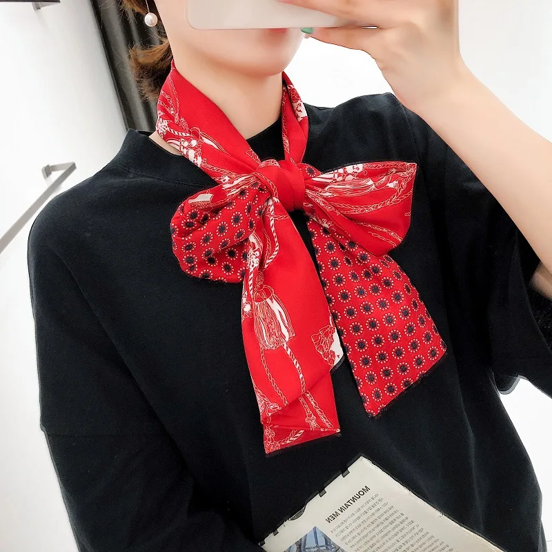 Новый длинный Шелковый шарф из искусственного шелка для семьи весна-осень