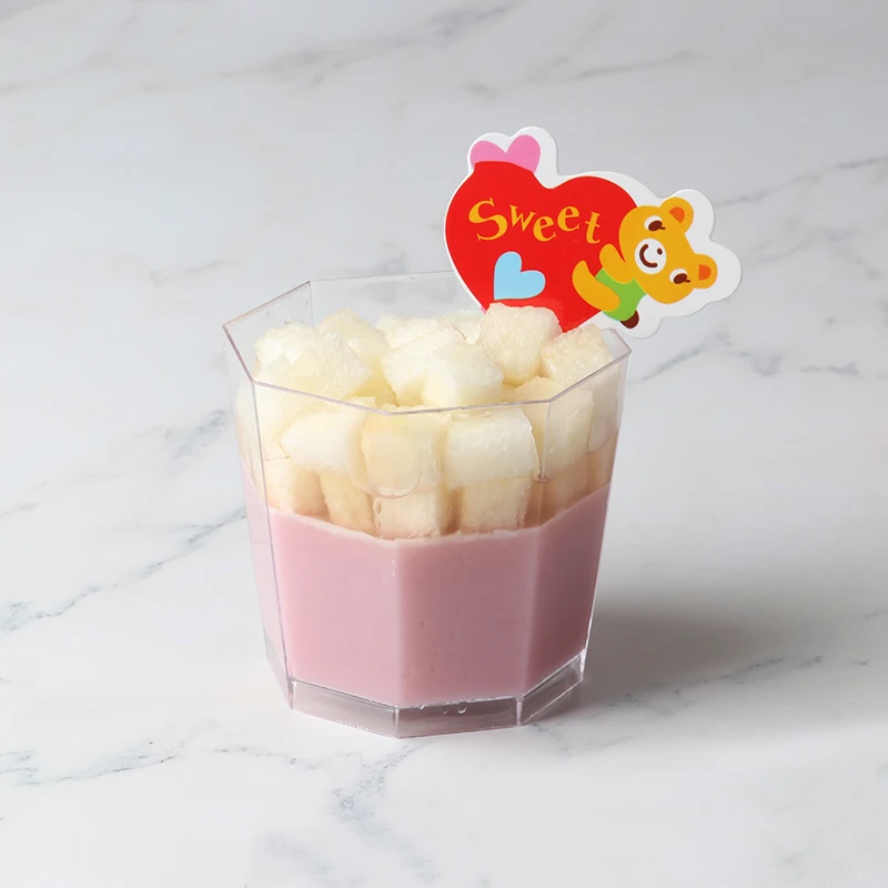 50 шт креативные стильные прозрачные одноразовые чашки для пудинга 180 мл