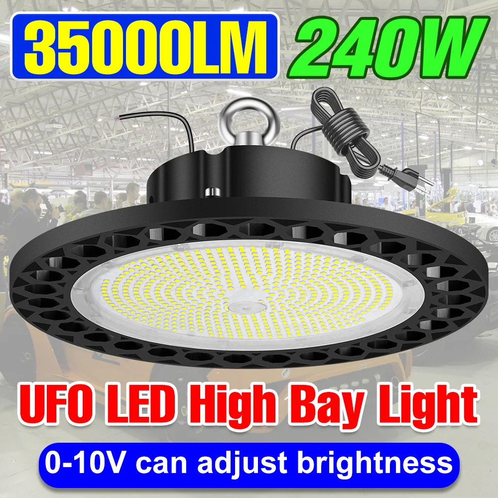 LED 100W 150W 200W 240W Lamp Bulb 220V LED High Bay Light UFO Bombillas 110V Spot Light Dimmable LED Ceiling Light Warehouse Gym