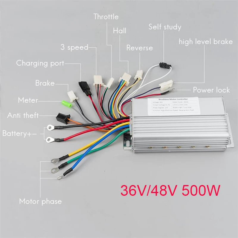 36V 500W Ebike Бесщеточный контроллер двигателя AOMA 36 в 250 Вт 48 В 350 Вт/500 Вт Электрический велосипед E скутер аксессуары для велосипеда электрические велосипеды - Цвет: 36V 500W