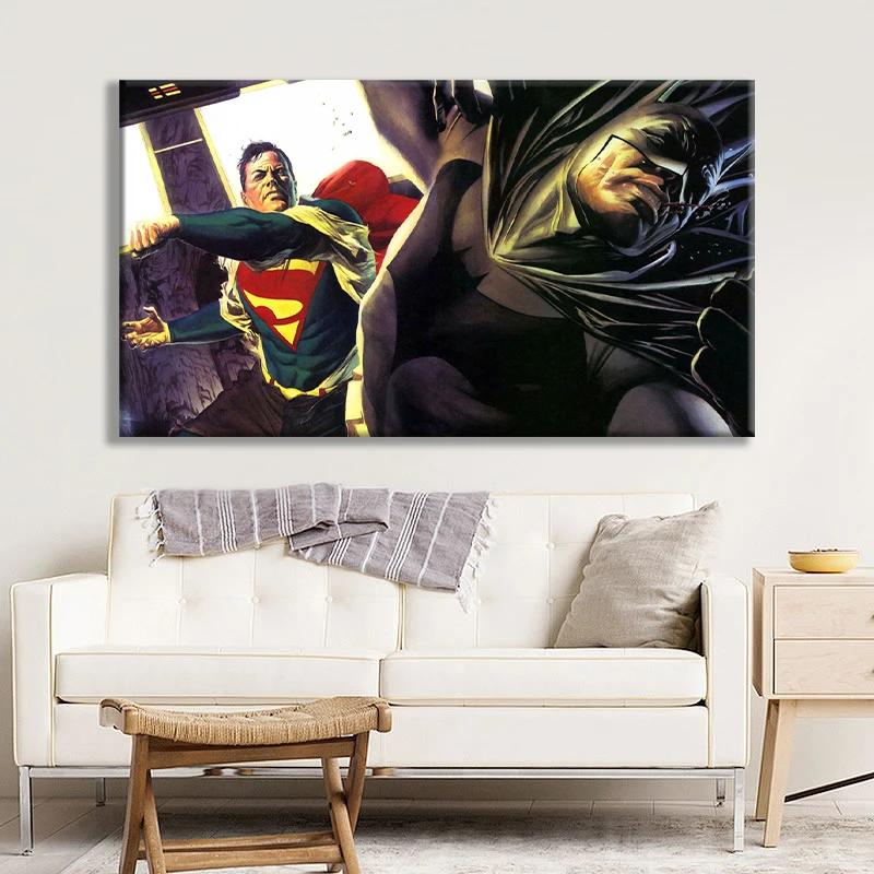 Печать Искусство DC comics герой Лига Справедливости Бэтмен печать Супермен плакат