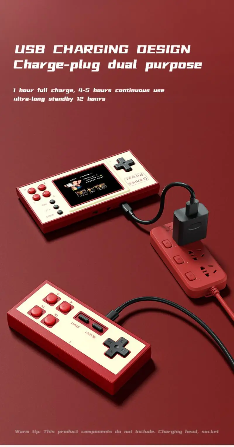 Ультратонкая портативная консоль для видеоигр игровая со встроенными 500 играми в