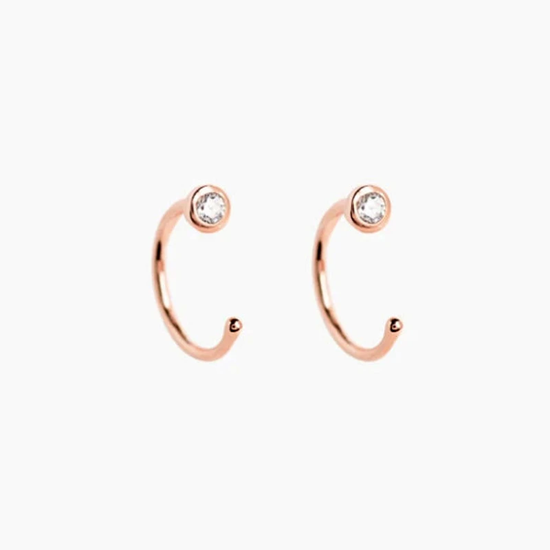 

s925 Open-Gold hug hoops Ear clip-Tiny-Sleep earring-Huggie hoop earrings-Mini hoops-Small gold hoops-Huggie earrings A30