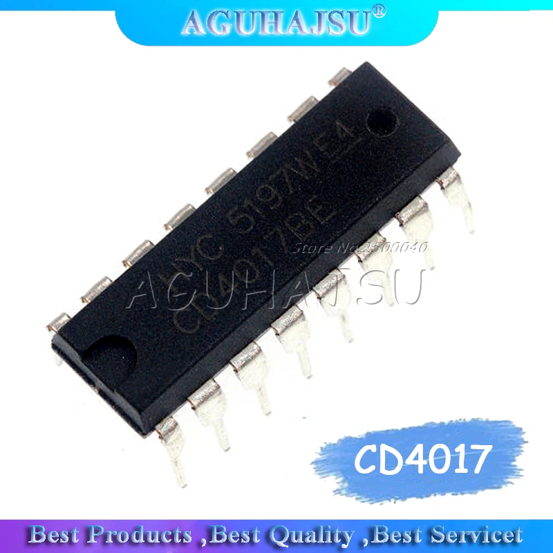 10 шт. счетчик CD4017 CD4017B CD4017BE 4017 DIP новый оригинальный|Интегральные схемы| |