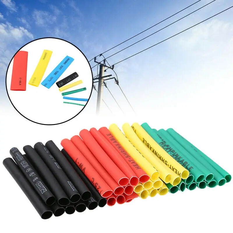 

328pcs 2:1 Heat Shrink Tube Kit Thermoresistant Tube Heat Shrink Wrapping Kit Polyolefin Insulation Sleeving Wire Cable