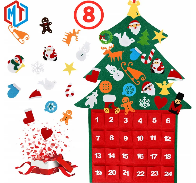 Дети DIY Войлок Рождественская елка Рождественское украшение для дома Navidad 2021