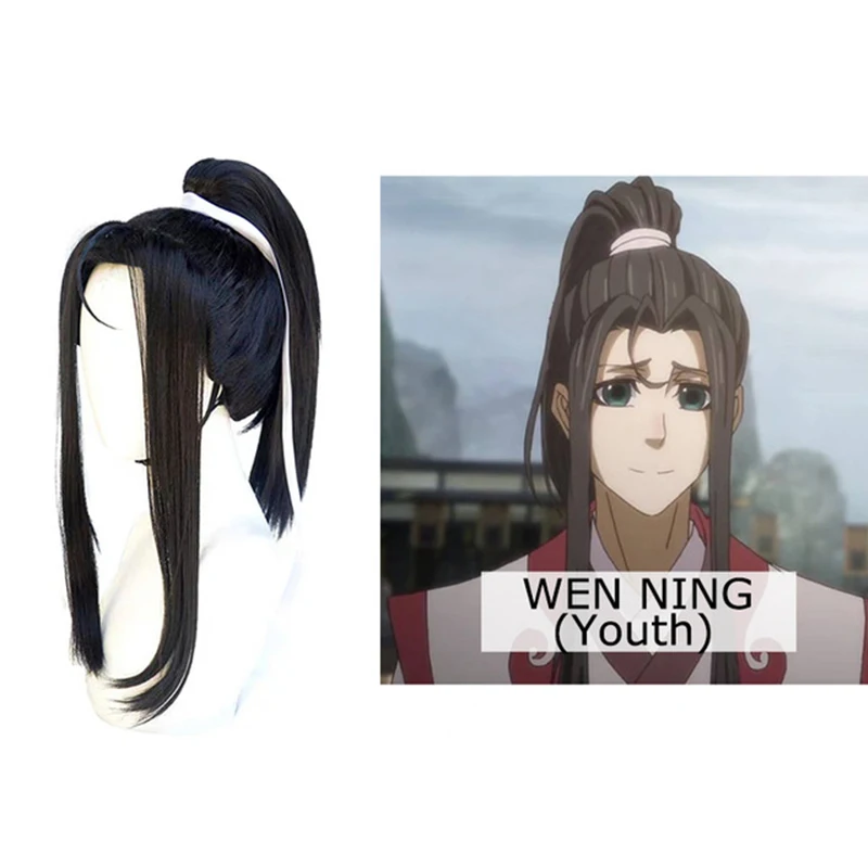 Eraspooky Mo Dao Zu Shi косплей парик Wei wuxian молодой гроссмейстер демонического культивирования костюм для мужчин Jin Ling Lan Wangji повязка на голову - Цвет: Wen Ning 02