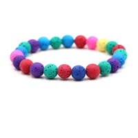 new charm 8mm color dream natural stone bead bracelets bangle black bead bracelet for menwomen fashion diy trendy jewelry gifts