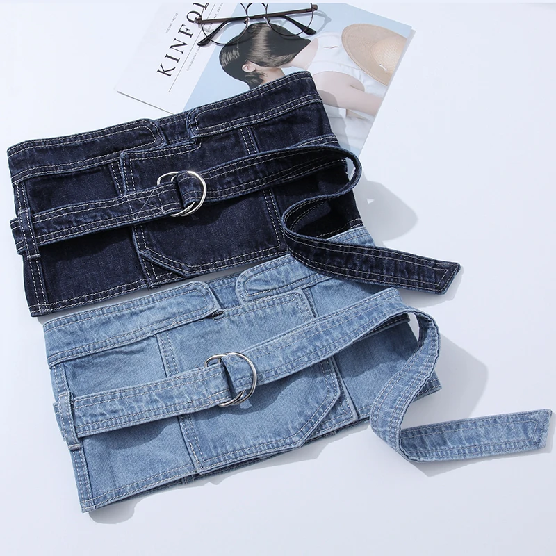 Универсальный Джинсовый корсет трендовый ремень высокой моды для женщин