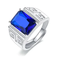 trendy aquamarine 925 sterling silver ring wedding engagement rings for women 925 silver blue sapphire natural luxury jewelry