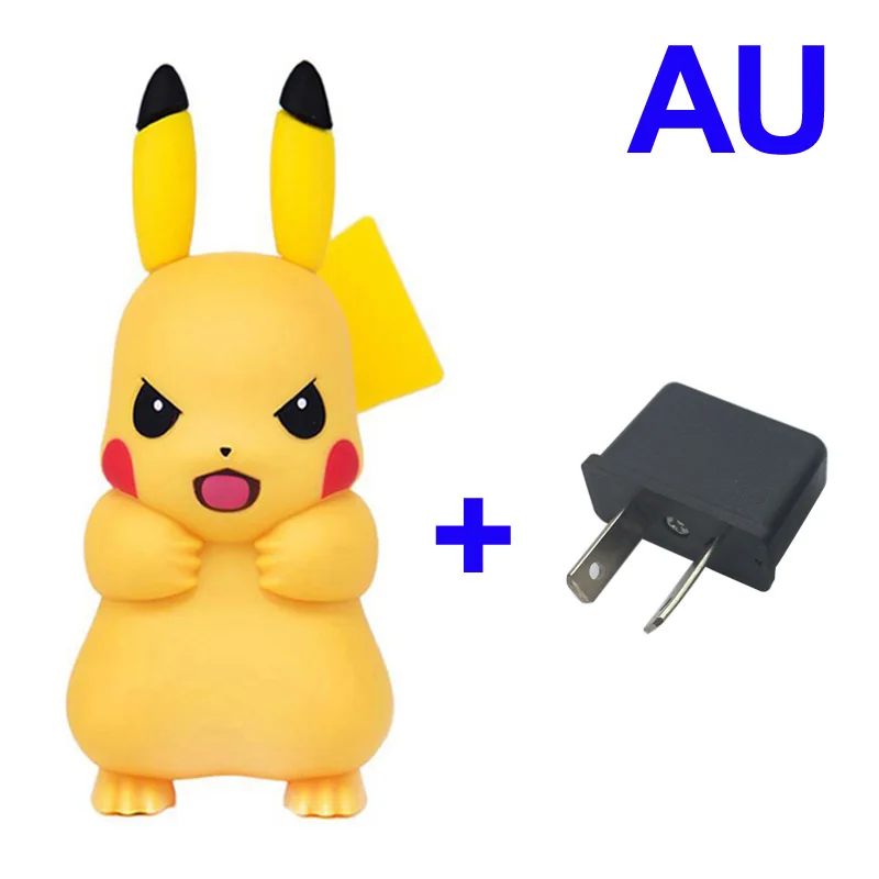 Мультяшное аниме смешное зарядное устройство пикачуэ Европейская USB Зарядка адаптер для iPhone samsung смартфон для LG G6 G5 G4 G3 K10 K8 V10 V20 - Тип штекера: AU Plug