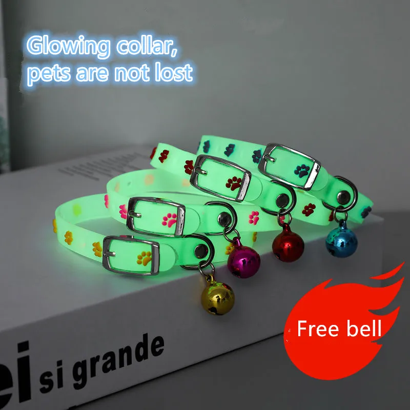 Ошейник для собак и кошек со светящимися колокольчиками светящиеся ночью