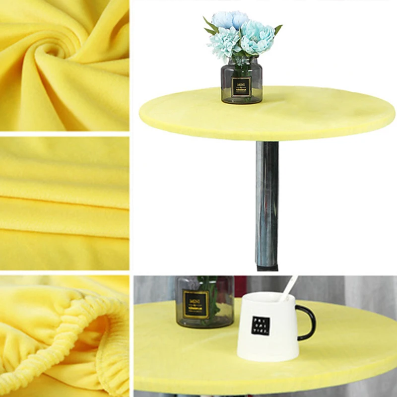 Круглая бархатная скатерть эластичная облегающая с круглыми краями защита стола