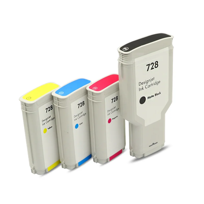 Remanufactured Compatible Ink Cartridge for H P 728 with Chip for H P T730 T830 Printer Pigment Ink for Black Dye for Color