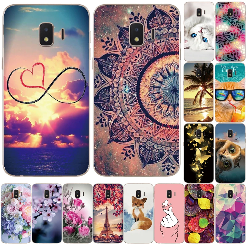 Силиконовый чехол для Samsung Galaxy J2 Core мягкая задняя крышка из ТПУ с цветочным