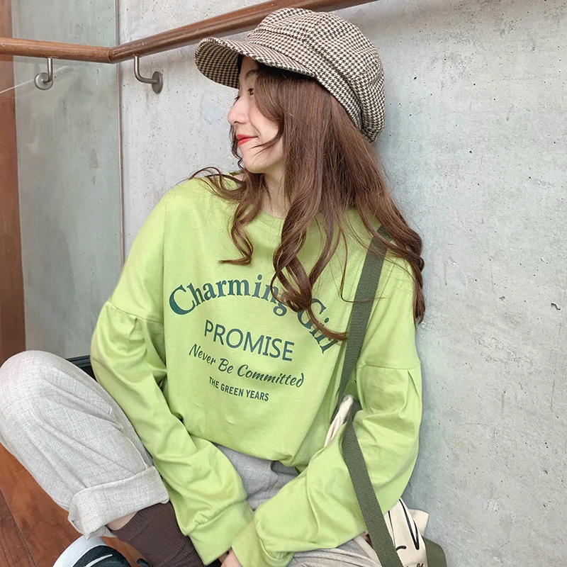 

Women Summer Tshirt Kawaii Vintage Lovely Loose Bf Style Letter Print T-shirt Female Sweet Cute Harajuku Tunic for Women's Top