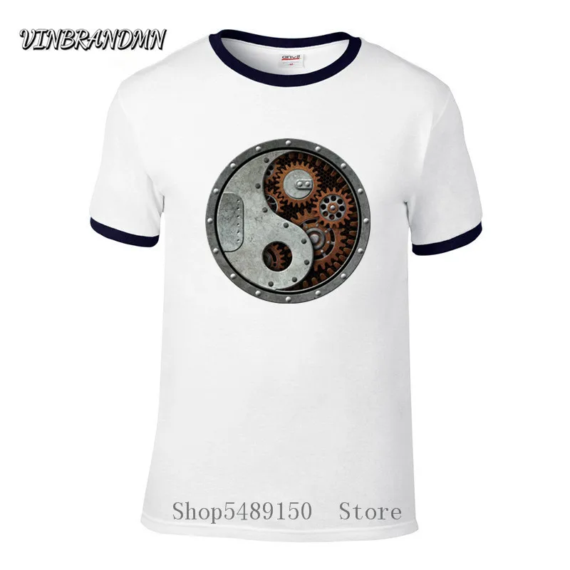 Футболка мужская в Стиле Инь-стимпанк 3d-футболка с короткими рукавами стиле