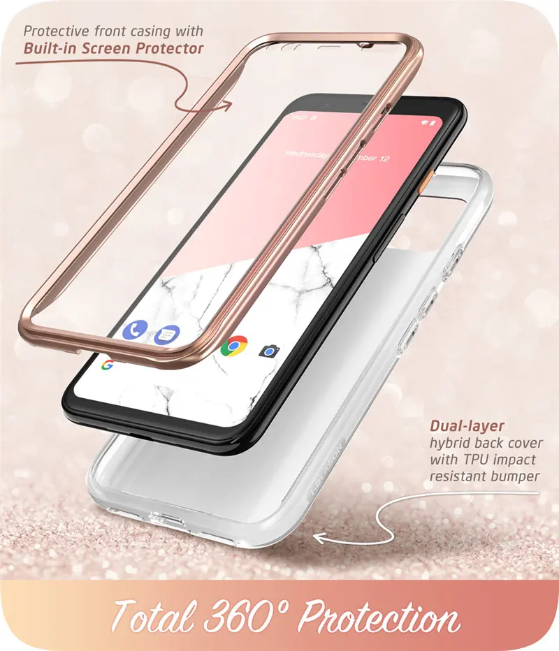 Для Google Pixel 4 XL чехол 6,3 дюймов() I-BLASON Cosmo полный корпус блестящий Мраморный бампер чехол со встроенной защитной пленкой