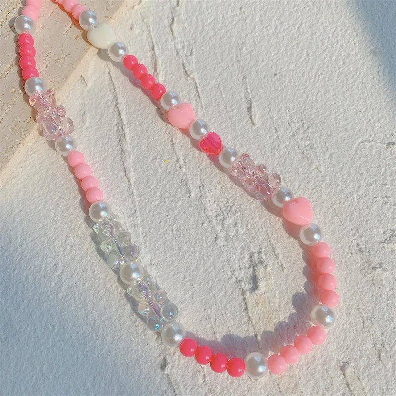 for charm phone soft gift pink lanyard women jewelry beaded mobile strap sweet phone wrist chain anti lost cellphone chain new free global shipping