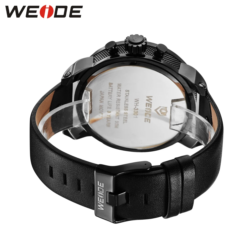 WEIDE analogmen мужские часы люксовый бренд кожаный браслет Мода Повседневная Relogio