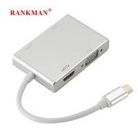 rankman usb c to 4k hdmi compatible dvi vga type c adapte dock for macbook ipad pro chromebook samsung s21 dex xiaomi 10 tv ps5