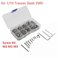 stainless steel screw kit m2 m3 m4 for 110 traxxas slash 2wd screw box set wrench nuts gasket rc car upgrade accessories diy