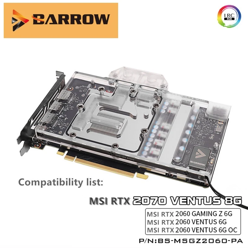 

Стрелки, водяной блок для MSI RTX2060 GAMING Z 6G / RTX2060/2070 VENTUS 6G /6G OC/полная крышка блока графического процессора
