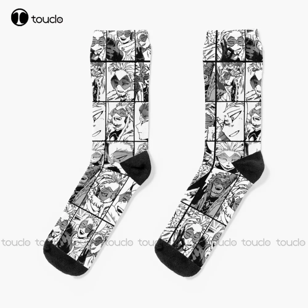 Hawks- Manga Black And White Version Socks Funny Socks For Women Personalized Custom Unisex Adult Teen Youth Socks Funny Sock