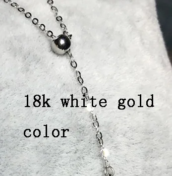 18kWhite gold color Sinya трендовая многофункциональная Подвеска 18k Au750 золотое ожерелье с натуральным жемчугом для женщин девушек lover Y Стиль Регулируемая цепь - Цвет камня: 18kWhite gold color