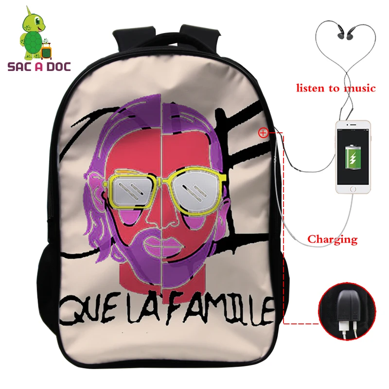 Bookbag 17 16 дюймов рюкзаки PNL печать USB зарядка школьный рюкзак для подростков мальчиков и девочек рюкзак для ноутбука дорожная сумка Sac Dos - Цвет: Bookbag 17